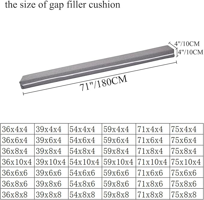 SAMTY Bed Filler for headboard Space Gap Filler Bolster Pillow Stopper for Sofa Crack Filler Between Headboard and Mattress California King Size