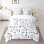 Aircraft Comforter Set With Sheets 7 piece Twin Size Kids Airplane Print Bedding Set Aircraft Flying Bed in a Bag Sketch Style Blue White Bed Set with Comforter,Sheets,Pillowcases,Cushion Covers