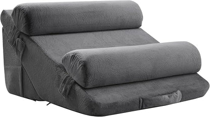 VEVOR Wedge Pillow for Sleeping, 4 Pcs Adjustable Orthopedic Bed Wedge Set, Support Arm Leg Neck Shoulder, Post Surgery Pillow for Back Pain, Acid Reflux, Snoring Relief, Sitting up in Bed, Dark Grey