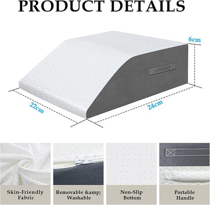 6" Leg Elevation Pillows Memory Foam Leg Support Bed Wedge Pillow Leg Elevated for Sleeping, Leg Pillows Good for Back& Knee& Hip& Ankles