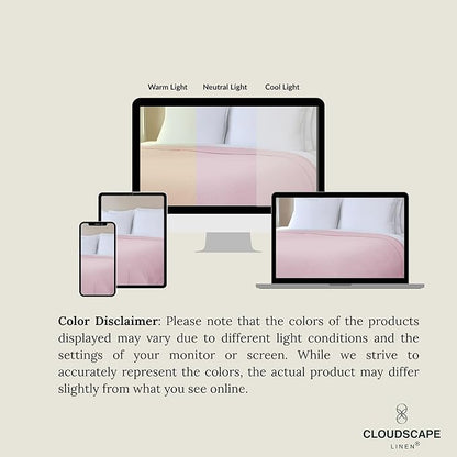 Cloud Scape Linen Herringbone Cotton Twin Blanket for Couch, Bed,Sofa, Home Decor, Soft, Weighted, All-Season, Winter Bed Blanket, Best Gift Idea, 68 x92, Seashell Pink