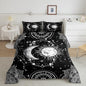 Sun and Moon Bedding Set Constellation Galaxy Comforter for Kids Boys Girls Teens Psychedelic Boho Mandala Comforter Breathable Celestial Duvet Set Black White Room Decor Quilt Cover Full Size