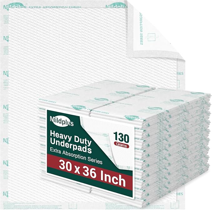 Heavy Duty Underpads 30"X36", 25 Count, Ultra Absorbent Chucks Pads 130 Grams Disposable Bed Pads with Strength Cloth Backing Incontinence Pads for Adults, Kids or Pets
