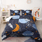 Space Bedding Comforter Set Twin Size for Kids Teens and Adults Rockets and Planets Printed for Bedroom Soft Microfiber All Season Print Quilt Set with 1 Comforter and 2 Pillow Case