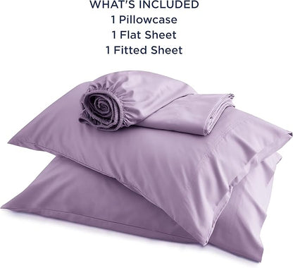 Bedsure Queen Sheet Set, Rayon Derived from Bamboo, Cooling Sheets, Breathable & Soft, Deep Pocket Up to 16 Inches, Hotel Luxury Silky Bedding for Hot Sleepers, Lilac