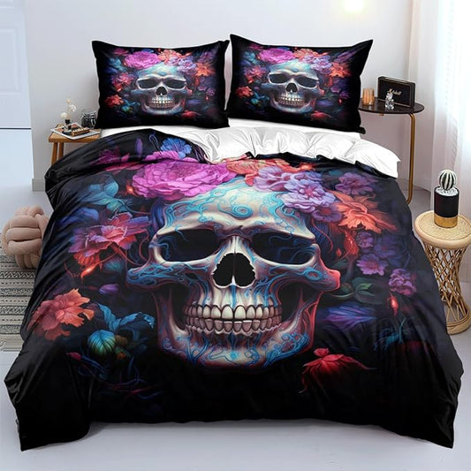 Microfiber Christmas Sheets Queen Set with 2 Pillow Cases Standard Size, Fitted Flat Sheet for Kids Girls Teens Adult Bedroom Decor，Pumpkin Sheets Bed Sheets Floral Petal Country Bedding Decor