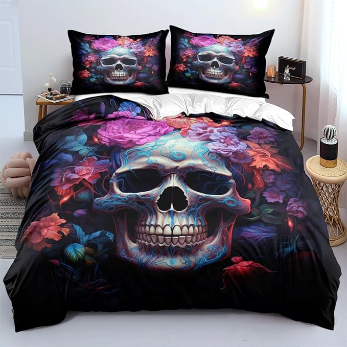 Halloween King Duvet Comforter Sets with 2 Pillowcases for Kids Girls Teens Adult Bedroom Decor,Country Bedding Décor