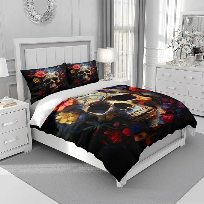 Microfiber Christmas Sheets Queen Set with 2 Pillow Cases Standard Size, Fitted Flat Sheet for Kids Girls Teens Adult Bedroom Decor，Pumpkin Sheets Bed Sheets Floral Petal Country Bedding Decor