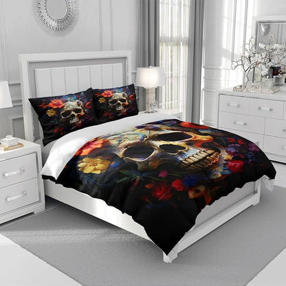 Microfiber Christmas Sheets Queen Set with 2 Pillow Cases Standard Size, Fitted Flat Sheet for Kids Girls Teens Adult Bedroom Decor，Pumpkin Sheets Bed Sheets Floral Petal Country Bedding Decor