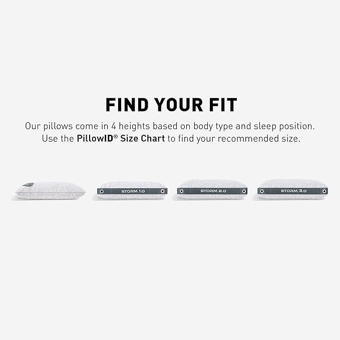 Bedgear Storm Performance Pillow – 0.0 - Cooling Bed Pillow for Hot Sleepers - Medium Firmness Pillow for All Sleep Positions, Washable & Removable Cover - 20" W x 26" L x 4.75" H