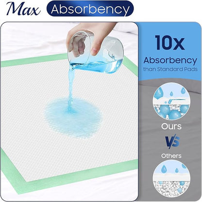 50 Count Hospital Grade 130 Gram 36” x 36” Max Absorbency Disposable Underpads, Leakproof Quick Drying XXXL Bed Pads Disposable for Adults, Kids, Pets Incontinence Pads, Pee Pads