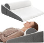 7.5" Bed Wedge Pillow for Sleeping with Headrest, Wedge Pillow Set for After Surgery Acid Reflux Back Pain Relief, Snoring & Gerd Memory Foam Triangle Incline Headboard Wedge Pillows