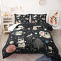 Cartoon Space Theme Bedding Comforter Set Queen Size for Kids Teens and Adults Astronauts Printed Quilt Set for Bedroom Soft Microfiber Print Quilt Set with 1 Comforter and 2 Pillowcases