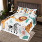 Erosebridal Hippo Coverlet Set Reptile Bedspread Queen Size African Animals Bedding Set Botanical Quilt Set for Kids Boys Girls,Wild Safari Theme Big Cat Bedroom Decor