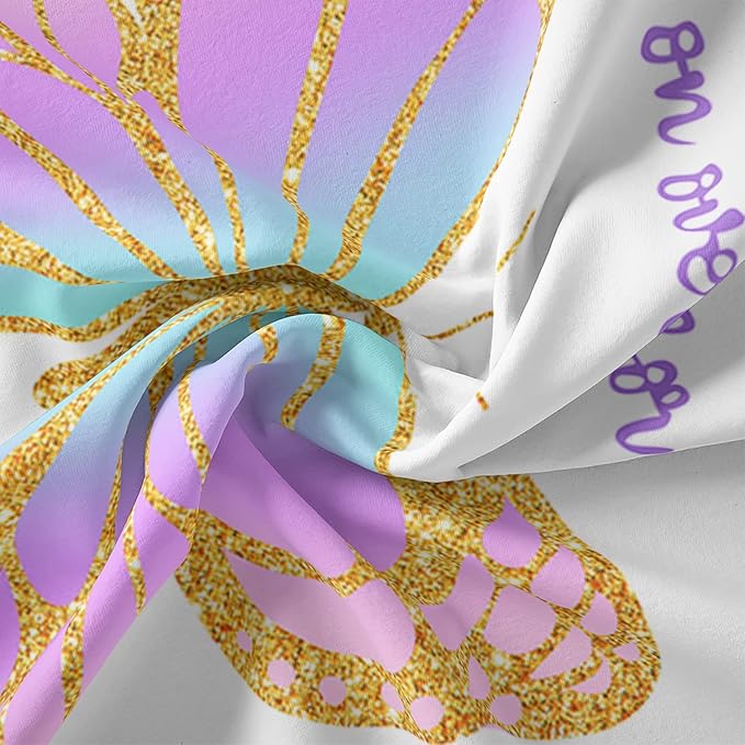 CVHOUSE Butterfly Duvet Cover Set Twin Size,Butterfly Bedding Set,Butterflies Printed Comforter Cover Set for Girls Kids Teens,1 Quilt Cover 2 Pillowcases 3 Piece