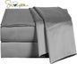 100% Supima Cotton Sheets 600 Thread Count,Bed Sheet Set Queen Size Sheets 4 Pieces, Soft & Silky Sateen Weave, Fits Mattress Up to 18'',Deep Pocket, Breathable & Fade Resistant(Grey,Queen)