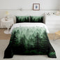 Feelyou Fog Forest Comforter Botanical Pine Trees Comforter Set for Boys Girls Watercolor Green Bedding Set Room Decor King Size Bedspread Cover 3Pcs Boys