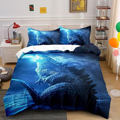 Duvet Cover Set Boys Twin Size Dinosaur Comforter Cover Bedding Set 3D for Men 1 Piece Quilt Cover 2 Pieces Pillow Shames No Comforter (Dino36, Twin)