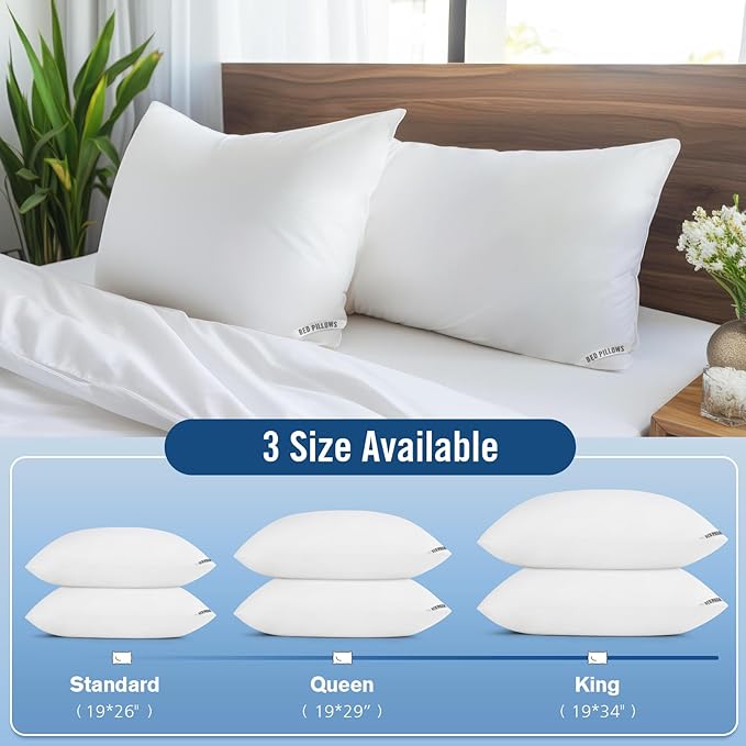 Luxury Hotel Pillows for Sleeping 2 Pack,Bed Pillows Queen Size Set of 2,Down Alternative Filling,Pillows for Back,Stomach and Side Sleepers