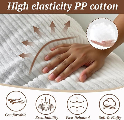 Wedge Headboard Pillow Twin XL Dorm Room Reading Pillow Essentials backrest Cushion for Bed Gap Filler or Sofa (White, Twin(39 * 8 * 20in))