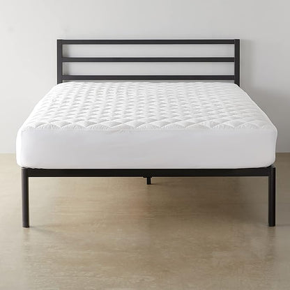 Amazon Basics Hypoallergenic Quilted Breathable Mattress Topper Pad, 18 Inches Deep, King Size, White