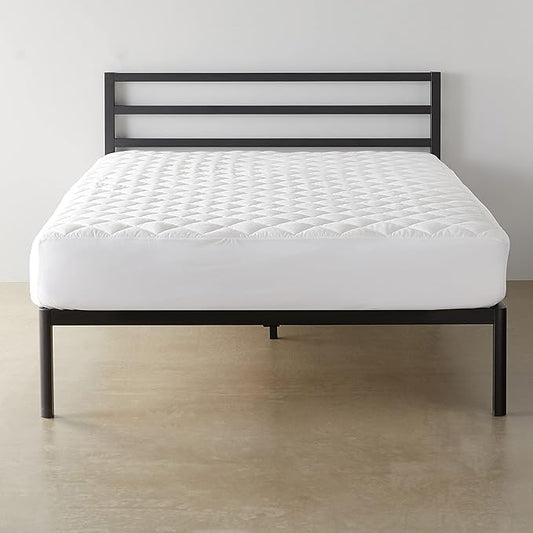 Amazon Basics Hypoallergenic Quilted Breathable Mattress Topper Pad, 18 Inches Deep, King Size, White