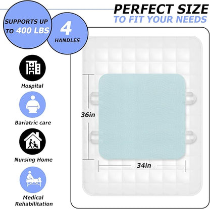 2 Pack Bed Pads for Incontinence Washable Positioning Bed Pad with Handles, Reusable Underpads Absorbent with 4-Layer Waterproof Underpads for Incontinence, Elderly Bedridden (34×36 Inch - 2 Pack)