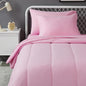 Amazon Basics 5 Piece Soft Microfiber Kid's Bed-in-a-Bag Bedding Set, Twin, Pink, Solid