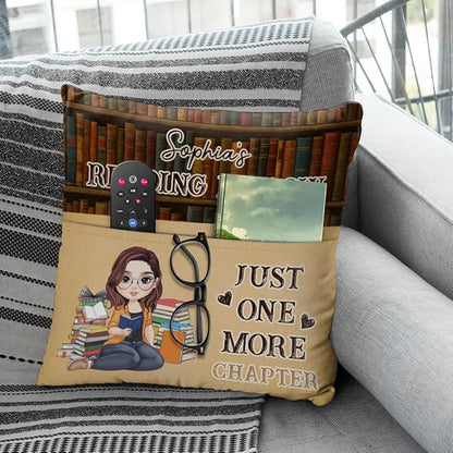 ENCYCOM Personalized Book Reading Pocket Pillow - Custom Reading Pillows with Name – Uniqua Gift for Bookworm Girls, Women Who Love Books, Perfect for Bed or Cozy Corner (Reading Pillow 06)