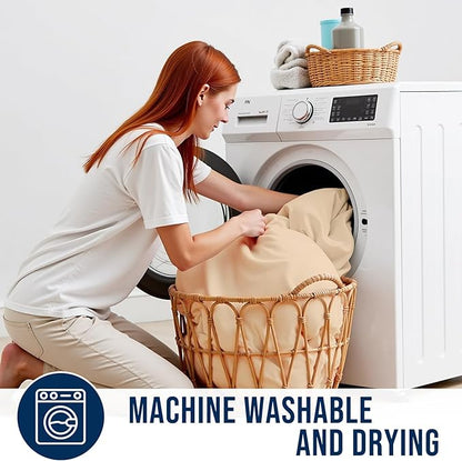 OLANLY King Quilted Fitted Mattress Pad – Soft Pillow Top Mattress Topper, Down Alternative Fill, Cooling Comfort Breathable Mattress Cover, Machine Washable Deep Pocket Mattress Protector, Beige