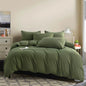 Green Duvet Cover King 100% Brushed Microfiber 3-Piece Set - Army Green with Zipper Closure - Luxury Soft