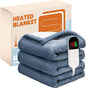 Electric Heated Blanket,Flannel & Sherpa Heated Throw Blanket 50"x60",Fast Heating Soft Fleece Blanket with 6 Heating Levels & 4H Auto Off-Blue