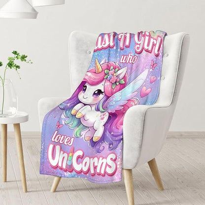 Unicorn Blanket, Kids Blanket, Glitter Sparkles Unicorn, 50 x 40 Inches Unicorn Blanket for Girls Adults, Cool Soft Cozy Fuzzy Blanket for Bed Bedding Room, Travel, Sofa, Camping