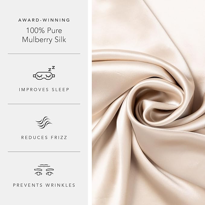 Fishers Finery 25mm 100% Pure Mulberry Silk Pillowcase (Taupe Standard)