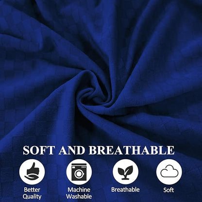Bed Wedge Pillow for Side Sleeping Sponge Filled Body Positioning Triangle Pillow Suitable for Pregnancy and Surgery Prevent Bed Sore for Leg and Back Support with Pillow Case (Navy Blue)