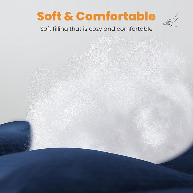 MATBEBY Twin Size Mattress Pad - Cooling Breathable Mattress Topper, Quilted Fitted Mattress Protector, Pillow Top Mattress Cover with 8-21" Deep Pocket, Machine Washable, Navy Blue, 39x75 Inches