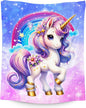Unicorn Blanket for Girls Gifts for Kids Preteen - Cozy Plush Fleece Cute Throws Decor for Bedding (50"x60")