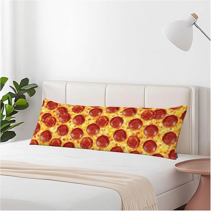 Pizza Body Pillows Covers for Adults, Sausage Cheese Pepperoni Pizza Lumbar Body Pillow Case Large Body Cushion Covers 20"X54" Body Pillowcase for Home Bedroom Office Hotel