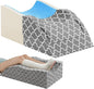 CloudBliss Adjustable Leg Elevation Pillow After Surgery, Memory Foam Wedge Pillow for Blood Circulation & Swelling, Leg Elevating Pillows for Back Knee Hip Ankles Pain, Rest(Grey, Double)