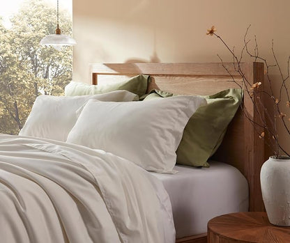 Down Feathers Pillows Standard Size Set of 2- Hotel Collection Bed Pillows | Feather-Proof 1000+ Clean | Naturally Resilient Pure | Pillows for Side, Back & Stomach Sleepers, 20"x26" 2 Pack