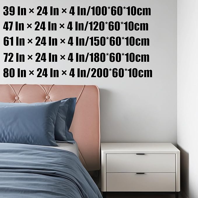 VKZ Headboard Pillow King, 72" x 24" Reading Pillows and Bed Pillow for Sitting Up, Upholstered Bolster Body Pillow with Removable Head Board Cover for Bed Dorm Sofa Floor Back Support, Light Pink