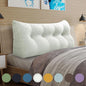 WOWMAX Triangular Headboard Pillow Bed Wedge Pillow for Headboard Full Size Wedge Pillow Headboard for Daybed Bunk Bed Large Bolster Pillow for Bed with Removable Cover, Grey-Beige