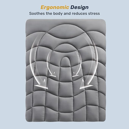 Unikome Waterproof Twin Mattress Protector - Soft Breathable Microfiber Bed Cover with Deep Pocket (Fits 8-21 Inches), Certified for Safer Chemicals (Grey, 39x75)