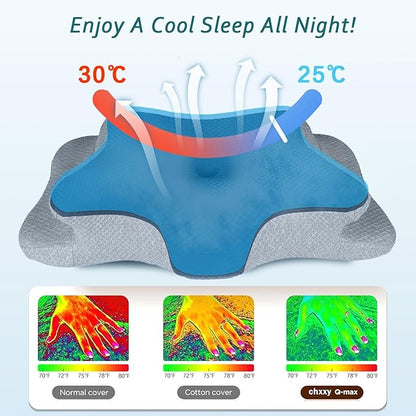 Cervical Neck Pillow for Pain Relief Sleeping, Contour Memory Foam Pillow, Ergonomic Side Sleeper Pillow for Adults, Cooling Orthopedic Neck Support Pillow for Back Stomach Sleepers