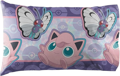 NORTHWEST Pokemon Full Sized Bed in a Bag Set, Anime Kids Bedding, Boys and Girls Blankets, Friendly Battle