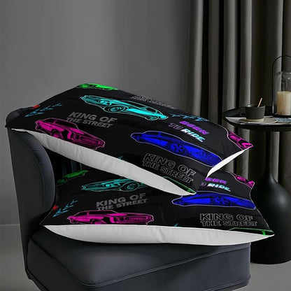 AILONEN Racing Car Comforter Set Twin Size, Fast and Furious Extreme Sport Games Bedding Sets for Kids Boys Teens,Cartoon Sports Car Bed in a Bag,1 Quilt and 2 Pillowcases,3 Pieces