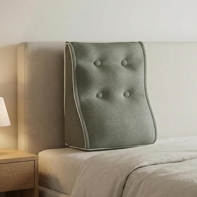 Daneey Reading Pillow for Bed Adult, Back Support Pillow for Bed, Sit Up Pillow Backrest Grey, 20 * 9 * 22IN