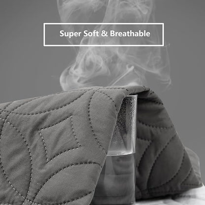 FELTYBED Queen Size 60"x80" Waterproof Mattress Protector, Soft Bed Grey Mattress Cover Queen, Breathable Mattress Pad Cover with Deep Pocket 6"- 15", Noiseless Washable