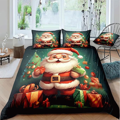 Christmas Duvet Cover Bedding Sets King Size for Kids Girls Teens, Christmas Petal Country Bedding Décor, 1 Duvet Cover and 2 Pillow Shams - 104x90 inches