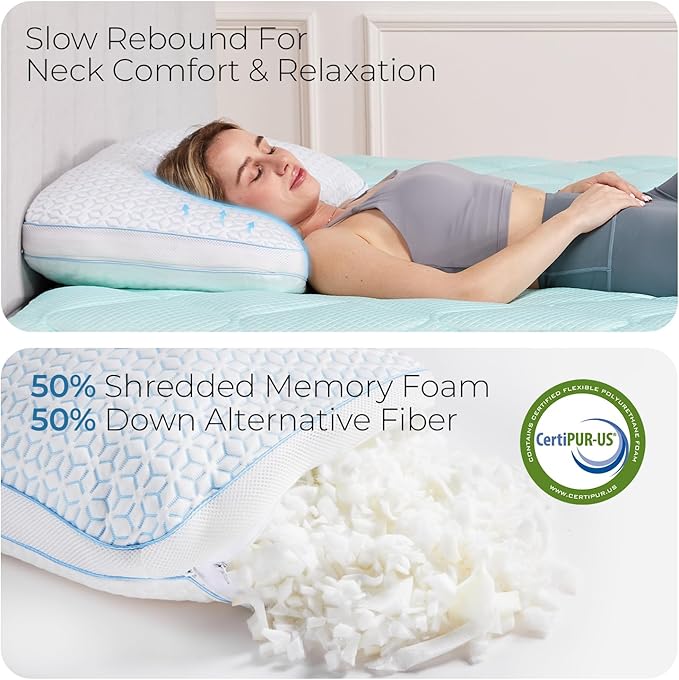 Sweetnight Cooling Pillows, Memory Foam Pillows King Size Set of 2, Almohadas para Dormir for Hot Sleepers